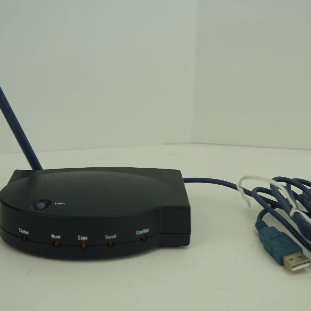 Gyration Black/Blue Wireless Keyboard GP120 Mouse & RF Receiver Plus Adaptor